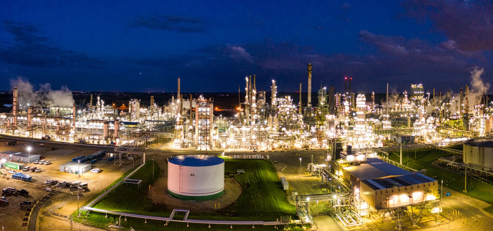 Industrial complex at night